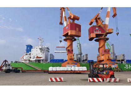Magnesium sulfate granular loaded at Tianjin port